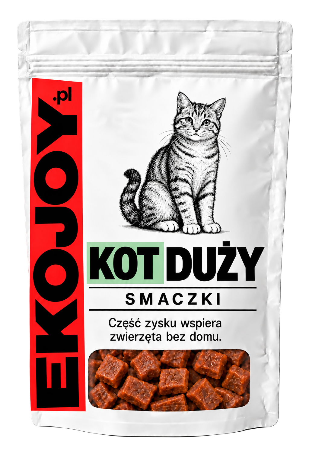 Białe opakowanie EKOJOY dla dużego kota