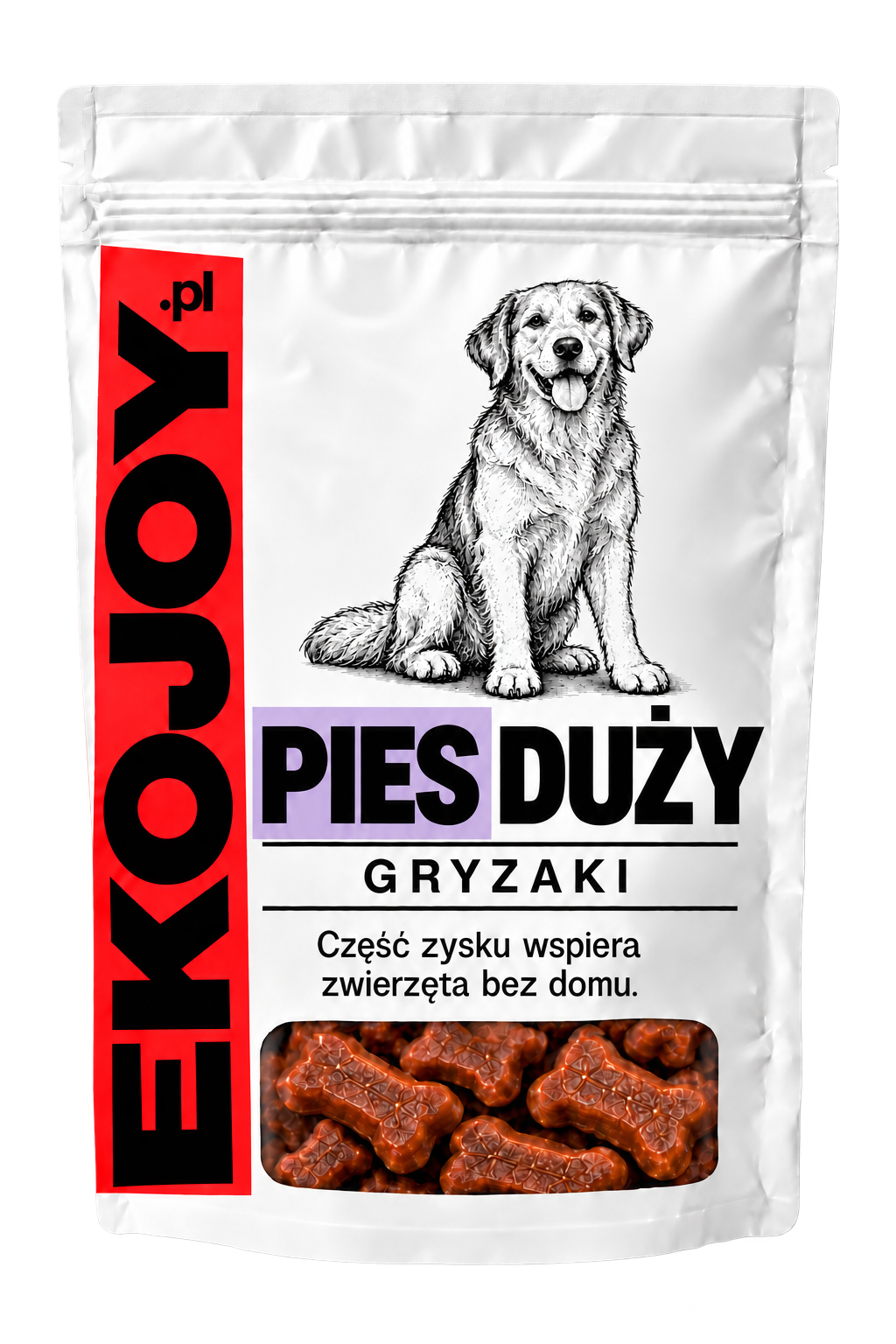 Białe opakowanie EKOJOY dla dużego psa